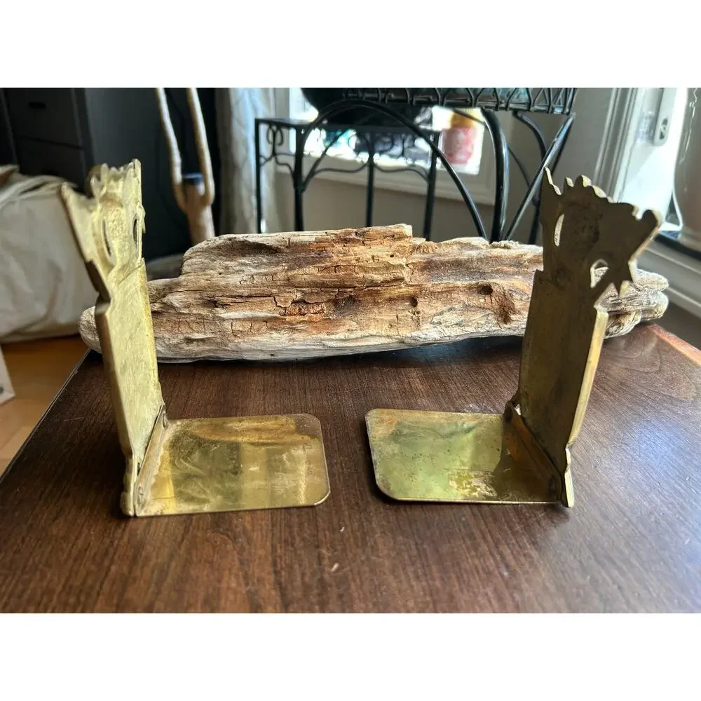 Vintage Medieval Knight Coat of Arms brass bookends Shield Sexton
